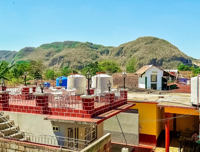 'View of the mountain from the terrace' Casas particulares are an alternative to hotels in Cuba.